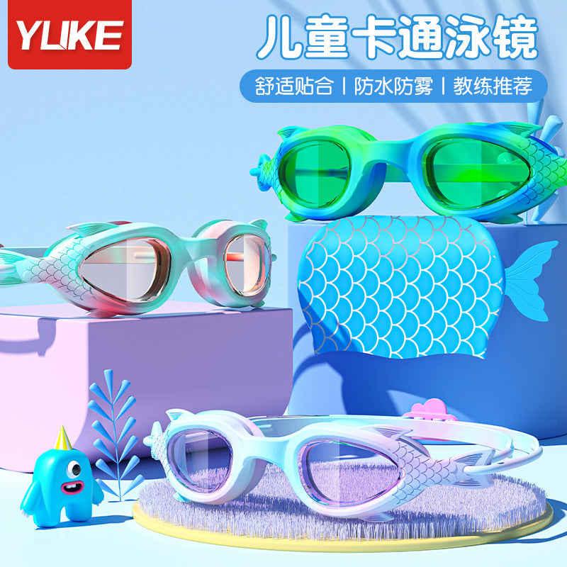 Children's Swimming Goggles Anti-fog Boys And Girls Small Frame Goggles Swimming Training Diving Swimming HD Waterproof Professional Equipment Retail Second