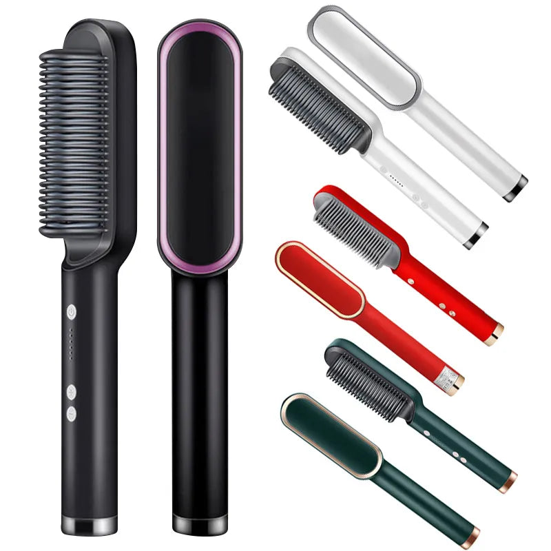 Ionic Hair Straightener Brush: Smooth Styling