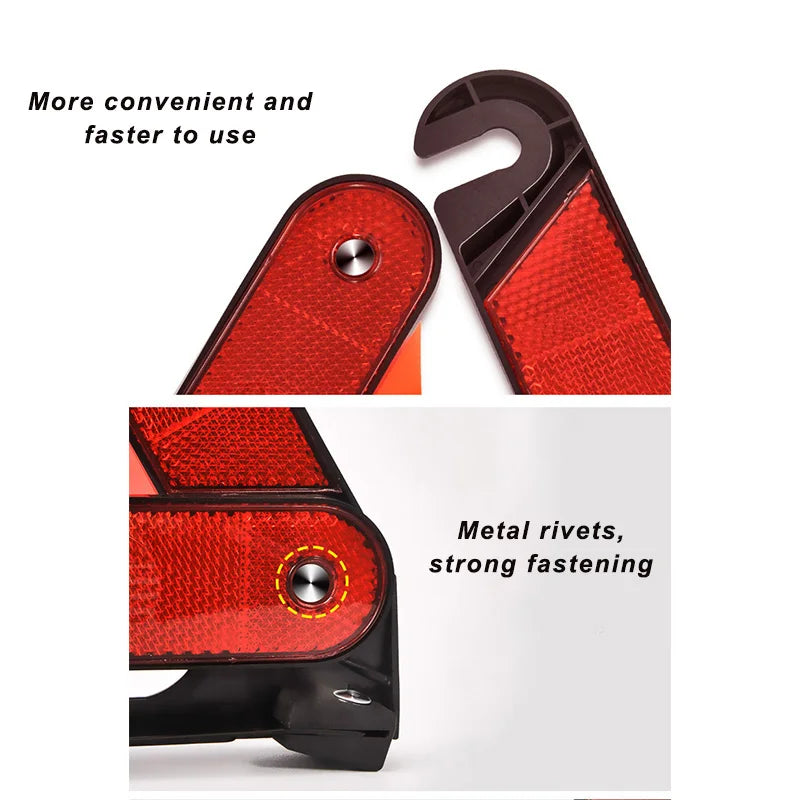 Reflective Safety Triangle for Cars - Compact & Foldable