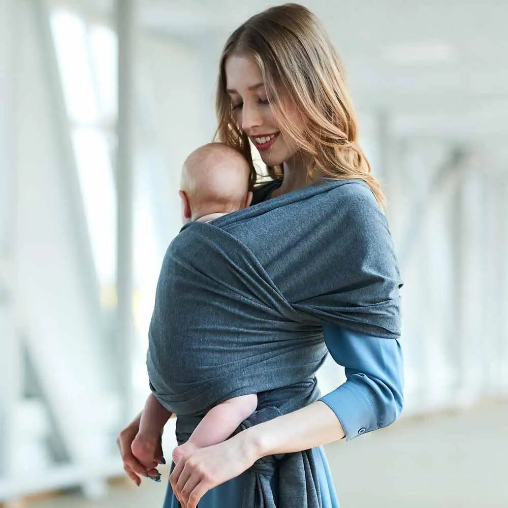 Cotton Baby Wrap Carrier Newborn to Toddler Stretchy Cotton Travel Baby Wrap Carrier Baby Sling 0-36 Months Retail Second