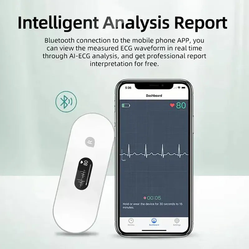 Portable ECG Monitor: Bluetooth Wearable for Heart Monitoring with OLED Display and Unlimited Data Storage