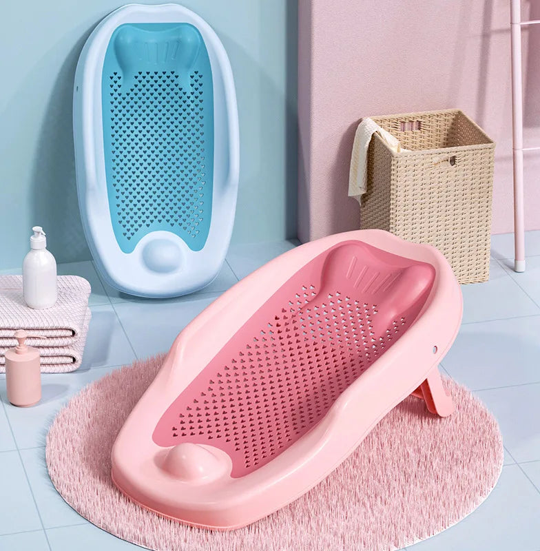 Baby Bath Support Seat - Adjustable Anti-Slip Newborn Shower Rack for Bathtub