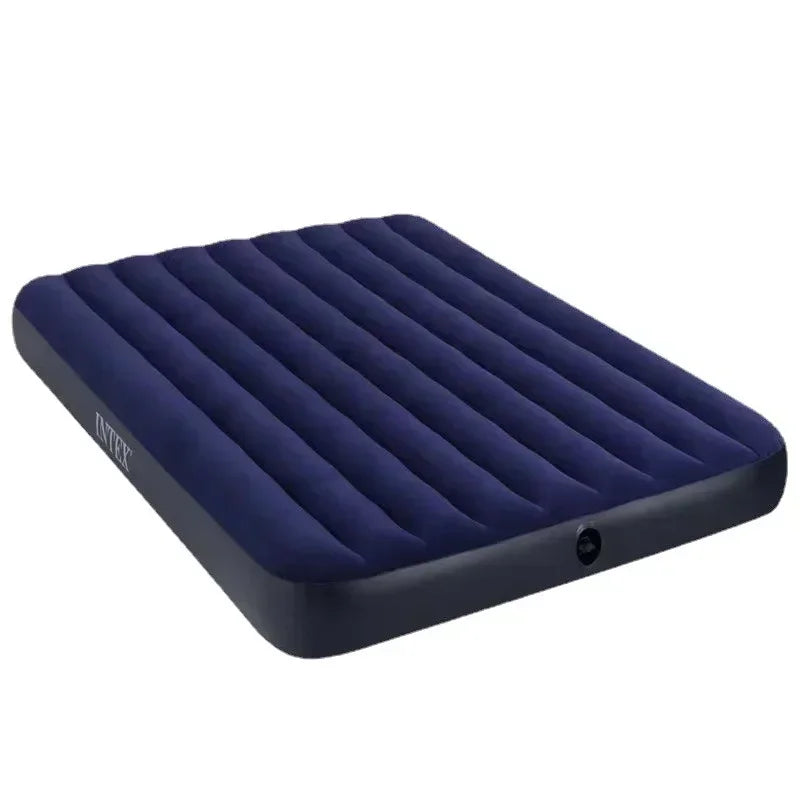 Inflatable Mattress Household Outdoor Single Double Air Cushion Bed Enlarged and Thickened Flocked Lunch Fold Air Bed Retail Second