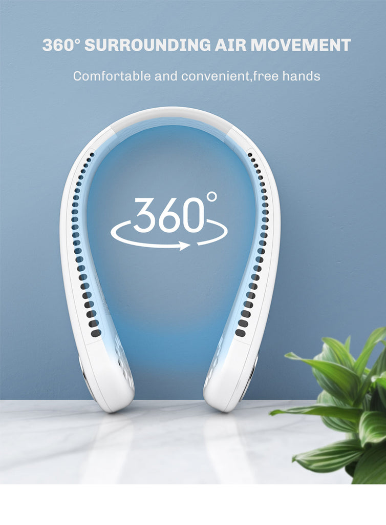 Hanging Neck Fan, Hands Free Bladeless Fan Portable and personal neck air conditioner | Portable mini neck fan